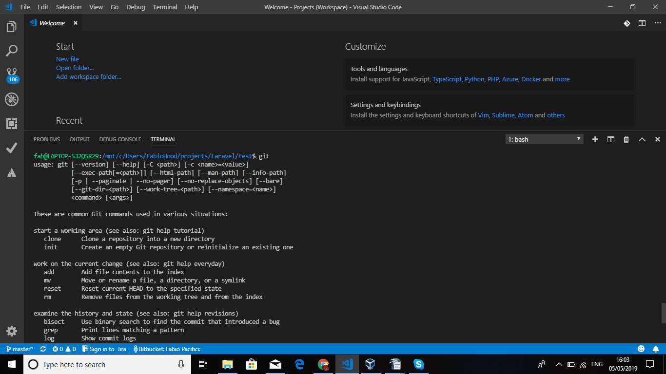 How to setup a basic project using Git
